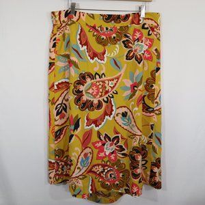 Loft Plus Size 20 Floral Midi Skirt NWT